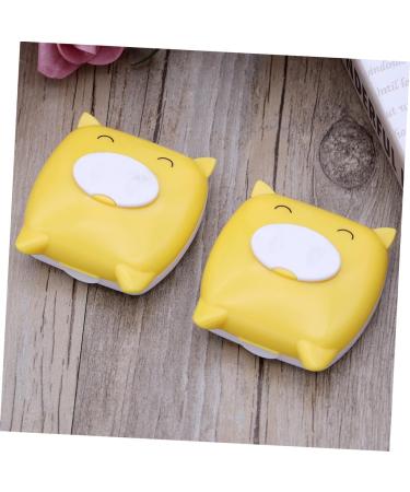 Buy Solustre 2-Pack Eye Contact Case & Travel Container for Colored Contact Lenses - Yellow - Ideal Lens Storage & Tweezers - Buy Online on GoSupps.com