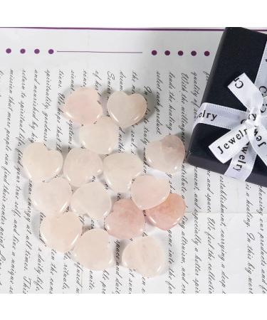 Healing Crystal Rose Quartz Heart Worry Stones for Reiki Meditation - 15pcs - Buy Online on GoSupps.com