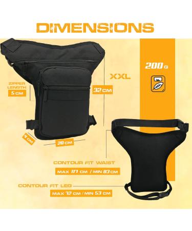 Buy Ahr Quality Large Capacity Motorcycle Leg Bag - Unisex Hip & Thigh Pocket with Zipper 3 Pockets Ideal for Work & Military Use - Buy Online on GoSupps.com
