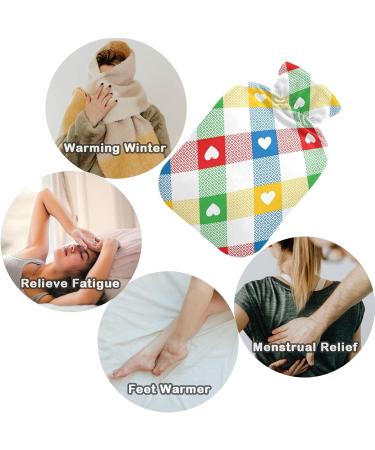 Naanle 1L Hot Water Bottle - Tartan Plaid Design for Pain Relief & Therapy | Ideal for Back Hands & Feet - Transparent & Stylish - Buy Online on GoSupps.com