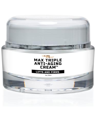 Max Triple Anti-Aging Cream with Vitamin C - Lift & Firm - Anti-Wrinkle Face Cream - Support Even Skin Tone & Hydration - Help Remove Dark Spots - Aid Healthy Collagen Levels - Day & Night Cream