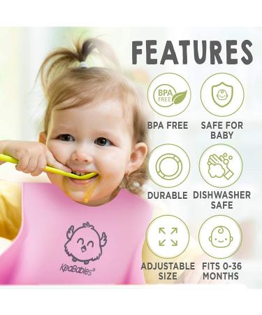 KeaBabies Baby Silicone Bibs - Cotton Candy 2 Pack | BPA-Free, Easy Clean - Buy Online on GoSupps.com