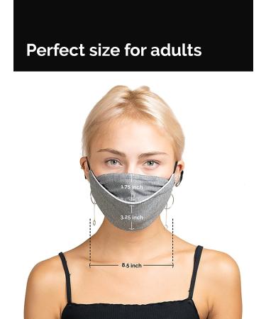 Adult 2-Pack Anti-Microbial Cloth Face Mask - Adjustable & Breathable - 2-Layer Poly-Cotton - Gray - Buy Online on GoSupps.com