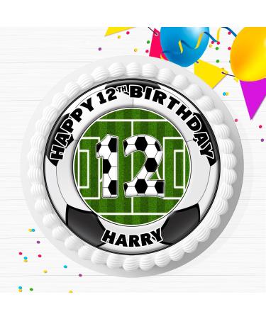FOOTBALL YOUR AGE BIRTHDAY PERSONALISED EDIBLE ICING CAKE TOPPER FB025 - Buy Online on GoSupps.com