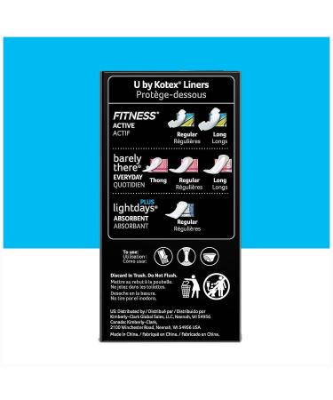 U by Kotex Lightdays Plus Liners Regular - Fragrance-Free | Comfort and Protection - Buy Online on GoSupps.com