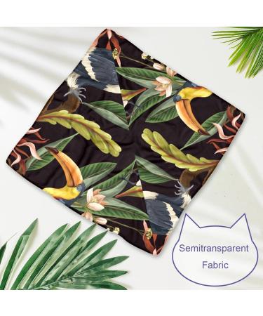 Multi-Colored Dog & Cat Triangle Scarf - Tropical Birds & Leaves - 2-Piece Set for All Sizes - Buy Online on GoSupps.com