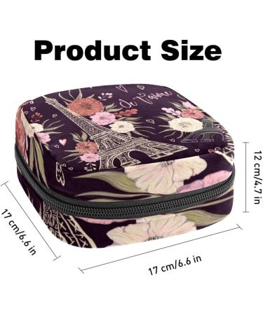 Portable Women's Binding-Up Bags - Menstrual Cup Pocket & Pads for Teens | Eiffel Tower Design - Buy Online on GoSupps.com
