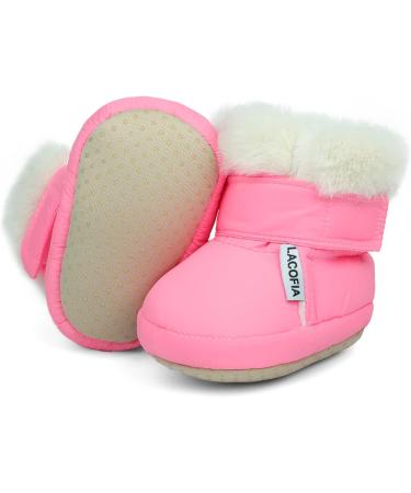 LACOFIA Baby Girls Pink Anti-Slip Soft Sole Booties | 6-12 Months - Buy Online on GoSupps.com