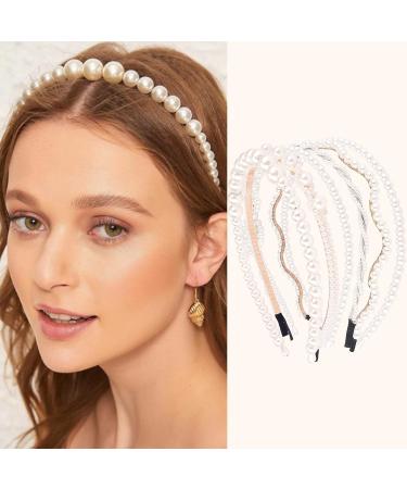 AMCAMI 6 PCS Pearl Rhinestone Headbands - Sparkly Hair Accessories for Women and Girls - Buy Online on GoSupps.com