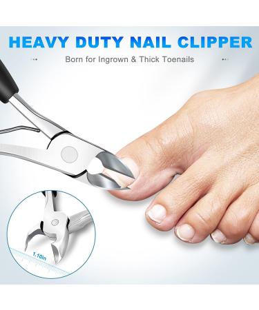Professional Heavy Duty Toenail Clippers for Thick Nails - 5 in 1 Set for Seniors, Women, and Men - Wide Jaw Opening, Super Sharp Curved Blade - Podiatrist Approved - Buy Online on GoSupps.com