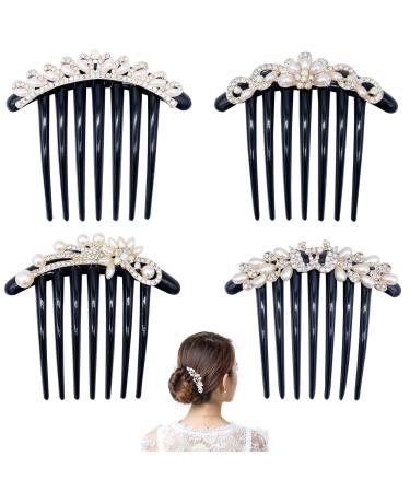 4 Pcs Pearls Hair Side Comb Womens Girls Rhinestones Flower Hair Combs Pins Hair Accessories Vintage Wedding Headpieces Hair Tools Hair Accessory Wedding Daily Gift for Women and Girls Style2 - Buy Online on GoSupps.com