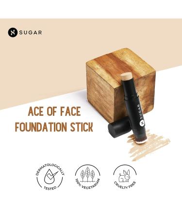 Sugar Cosmetics Ace Of Face Foundation Stick - 20 Galo (Light Medium Golden Undertone) | Full Coverage Waterproof Matte Finish - Buy Online on GoSupps.com