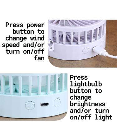 UNAGLAM Compact Pocket Makeup Mirror with LED Light & Fan - 3-in-1 Mini Travel Mirror for Makeup & Cooling - USB Rechargeable - Grass - Buy Online on GoSupps.com