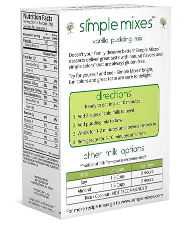 Simple Mixes Natural Instant Vanilla Pudding Mix 3.4 oz - Pack of 6 - Buy Online on GoSupps.com