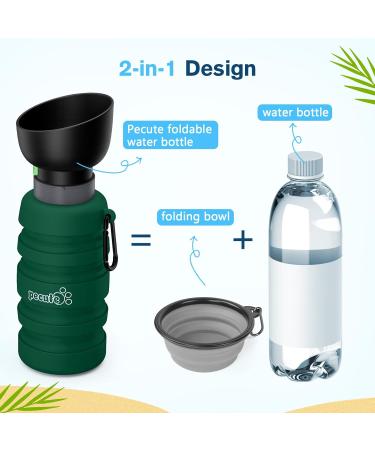 Pecute Dog Water Bottle - Foldable Safe & Non-Toxic Portable Pet Water Bottle for Outdoor Activities - 850ml Green XL - Buy Online on GoSupps.com