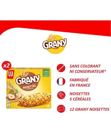 LU - La Bo te Grany - Assortiment de Barres C r ales pour Petit D jeuner ou Go ter - 8 Paquets soit 48 Barres - 4 x Grany Chocolat - 2 x Grany Pommes - 2 x Grany Brut Noisettes - Lot de 1 00kg Pommes Noisettes Chocolat Petit Format - Buy Online on GoSupps.com