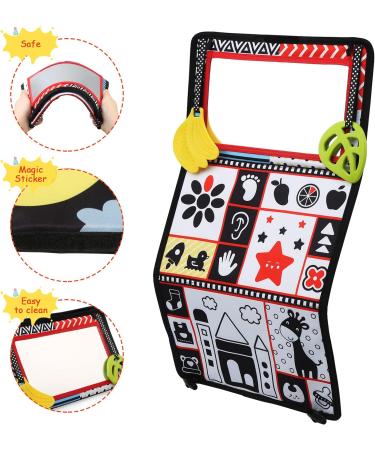 Bellestyle Baby Mirror Toys & Crackling Books - Educational Gifts for Newborns & Toddlers (0-9 Months) - Foldable Black & White Contrast Patterns - Buy Online on GoSupps.com