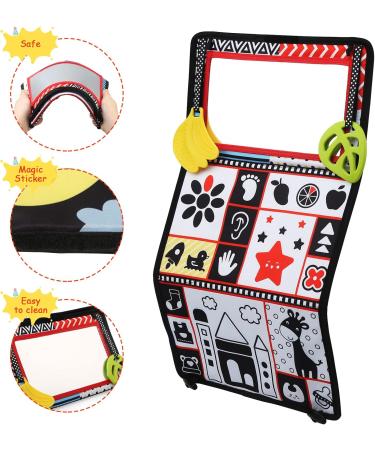 Leadstar Baby Mirror Toys - Foldable Prone Position Toys for Newborns | Black & White Contrast | Perfect Gift for 0-12 Month Girls - Buy Online on GoSupps.com