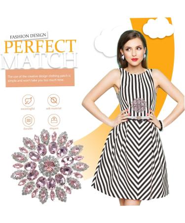 Abaodam Hot Glue Bottom Cloth Sticker Silver Jacket Outfit Heart Patch Clothing Patch Crystal Code Chain Pink 1X10.8X10.8CM - Buy Online on GoSupps.com