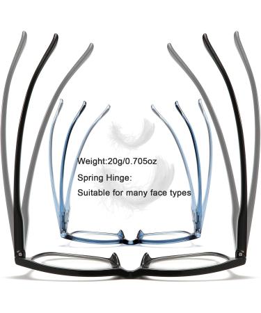 Ajyado Blue Light Blocking Reading Glasses for Men & Women - Stylish Anti-UV Enlarged 2.75 Readers - Unbreakable Black & Blue Fashion Eyewear - Buy Online on GoSupps.com