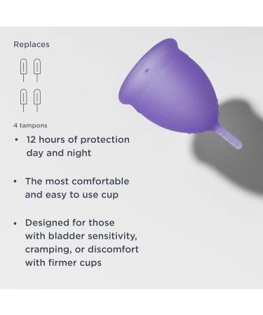 Saalt Soft Menstrual Cup | Best Sensitive Reusable Period Cup | 12-Hour Wear | Small Mountain Iris | Eco-Friendly Tampon & Pad Alternative - Buy Online on GoSupps.com