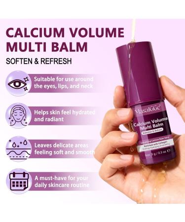 Calcium Volume Multi Balm | Calcium Volume Multi Balm Stick | Face Firming Serum Stick for Wrinkles | Hydrating & Moisturizing | Skincare for Eyes Neck Face & Lip (1) - Buy Online on GoSupps.com
