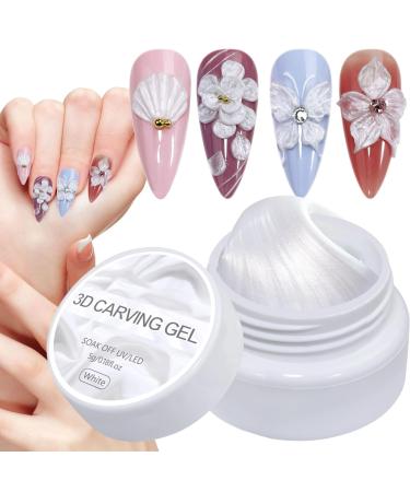 Nail Sculpting Gel - 3D Nail Gel 5g | Non-Sticky Pearlescent Manicure Treatment for Beginners and Wedding Events