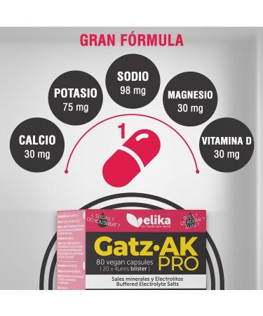 GatzAK PRO by Elikafoods Mineral Salt Capsules for Sports Hydration Electrolytes and Vitamin D in 20 blisters of 4 capsules. They do not separate 1 hand blister all with one hand. - Buy Online on GoSupps.com