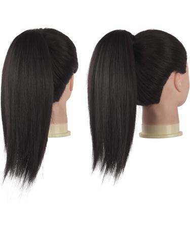FESHFEN Dark Brown Straight Ponytail Extension 14 inch - Clip in Synthetic Hairpiece for Women and Girls - Buy Online on GoSupps.com