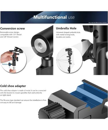 Neewer Heavy Duty Metal Clamp Holder with Cold Shoe Adapter for Speedlite Flash and Umbrella | Studio Light Stand Mounting - Buy Online on GoSupps.com