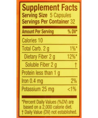 Metamucil Psyllium Fiber Capsules - 160 Count Bottle - 100% Natural - Pack of 1 - Buy Online on GoSupps.com