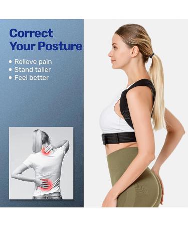 Adjustable Posture Corrector for Women & Kids - Breathable Upper Back Brace for Pain Relief - Large Size 36''-42 - Buy Online on GoSupps.com