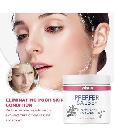 Pepper Ointment Plus 100g | Anti-Wrinkle & Browning Cream with Collagen & Argan Oil | Instant Effect for Face (5PC) - Buy Online on GoSupps.com