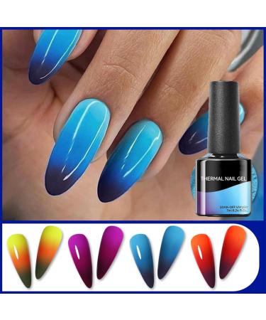 Colour Changing Gel Nail Polish Autumn Gel Nail Polish UV Brown Gel Nail Polish Autumn Colours Thermal Mood Changing Temperature Change UV LED Soak Off Nail Art Manicure Pedicure (009) - Buy Online on GoSupps.com