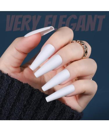 FANDAMEI Matte Press On Nails - 240PCS Long Coffin Ballerina Fake Nails with Glue | 12 Colors for DIY Nail Art - Perfect for Women & Girls - Buy Online on GoSupps.com