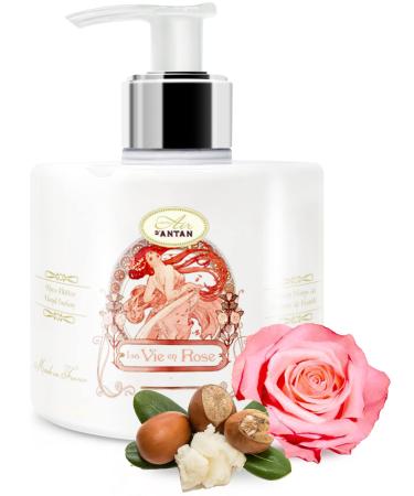 Hand cream donor rose and peach un Air d'Attan /pump 300 ml/hand cream cracked hands enriched with argan oil/hand balm in France/hand cream for very dry hands lotion rose and peach