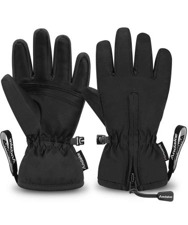 Andake children's gloves windproof waterproof warm winter gloves skiing outdoor sports riding gloves boys and girls 2-10 years old black XXX (determination of the size of the hand) - Buy Online on GoSupps.com
