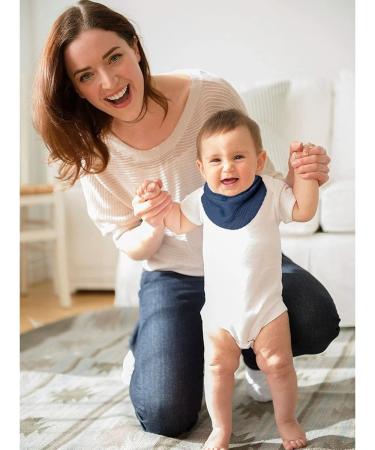 Vonarhug Muslin Baby Bibs - 8-Pack Super Absorbent Cotton Triangle Bibs for Teething Babies - International Shipping Available - Buy Online on GoSupps.com