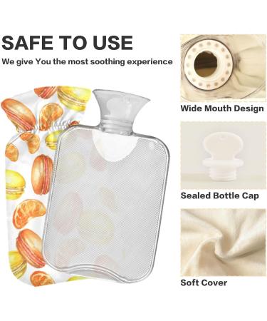 Naanle Orange Macaron Hot Water Bottle 1L Transparent Heat Bottle for Bed & Pain Relief | Heat & Cold Therapy - Buy Online on GoSupps.com