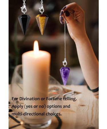 Xiannvxi 3-Piece Crystal Pendulum Set - Amethyst Obsidian & Tiger Eye for Prophecy Reiki & Witchcraft Supplies - Buy Online on GoSupps.com