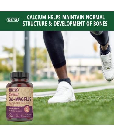 Deva Vegan Cal-Mag Plus Tablets - 90 Count - Buy Online on GoSupps.com