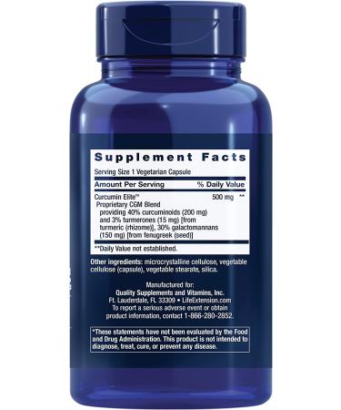 Life Extension Curcumin Elite Turmeric Extract - 60 Vegetarian Capsules for Daily Wellness - Buy Online on GoSupps.com