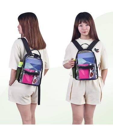 AROUVOG Mini Clear Stadium Backpack - Small Transparent Bag for Sports & Travel (Black) - Buy Online on GoSupps.com