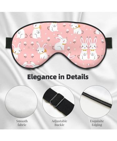 SSIMOO Cute White Bunnies Soft Sleep Eye Mask - Breathable Eye Patch for Women | Perfect Travel Accessory & Relaxation Aid - Buy Online on GoSupps.com