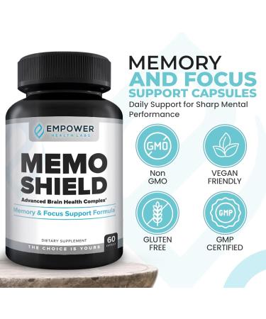 MemoShield Brain Health Supplement Advanced Memory Support with Lion's Mane Bacopa Monnieri and Ginkgo Biloba Cognitive Function and Brain Health Formula 60 Capsules - Buy Online on GoSupps.com