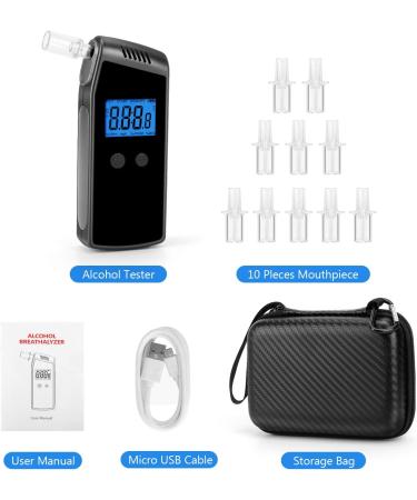 XCAI Professional Breathalyzer - USB Rechargeable Alcohol Tester with LCD Display - Buy Online on GoSupps.com