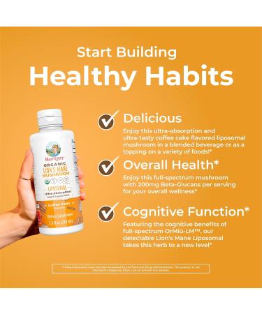MaryRuth Organics Lion's Mane Liposomal (Coffee Cake) & Hair Growth MAX (Almond Cookie) | Clean Label Project Verified | Vitamins for Cognitive Support Beauty and Overall Health | Vegan Non-GMO - Buy Online on GoSupps.com