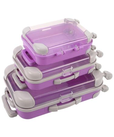 Beaupretty 3 Pi ces Lot de 3 Mini Valises de Voyage pour Faux Cils en ABS Violet et Lilas Clair tuis Transparents et L gers Bo te de Rangement Compacte pour Extensions de Cils et