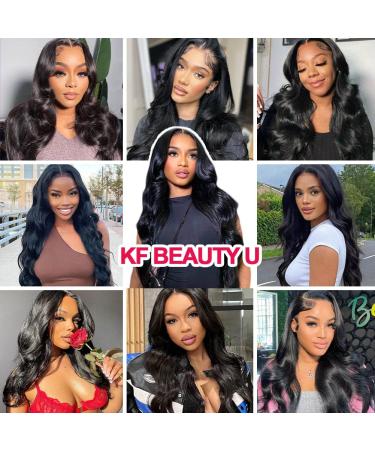 K KF BEAUTY U 26 Body Wave HD Transparent Lace Front Wig | Pre Plucked with Baby Hair | 150% Density | Natural Black - Buy Online on GoSupps.com