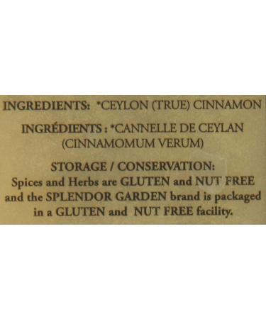 Splendor Garden Organic Ceylon "true" Cinnamon 454g - Buy Online on GoSupps.com